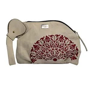 SHOM White Elephant Shaped Women's Wallet/Purse/Clutch for Ladies and Girls