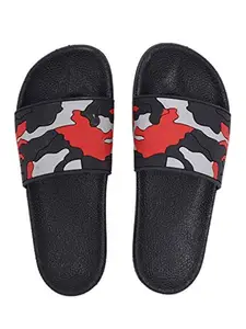 AADI Men's Orange Synthetic Leather Daily Use Casual Sliders/Flip Flop & Slippers