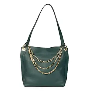 SaintG Womens Beautiful Green Colour leather New Shoulder handbags