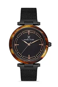 Daniel Klein Metal Analog Black Dial Women's Watch-DK.1.13148-4