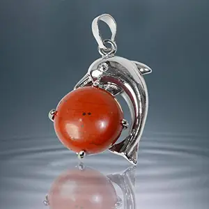 Reiki Crystal Products Unisex Red Jasper Pendant Crystal Stone Dolphin Pendant for Reiki Healing and Crystal Healing