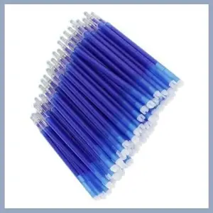 (50-Piece) Blue Heat Erasable Marker Refills – Fabric Marking Pens for Sewing, Quilting, Leather & Tailoring