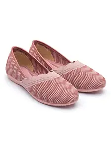 SNEAKERSVILLA Trendy & Comfortable for Casual Occassions Flat Bellies for Women & Girls (Pink, 7)