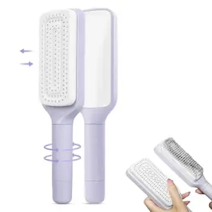 MAYCREATE® Comb Scalp Massager Hair Brush with Retractable Bristle Self-Cleaning Design Anti Static Hair Comb Travel-Friendly Styling Hairbrush for Everyday Use