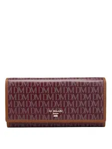 Da Milano Genuine Leather Red Flap Over Womens Wallet (10193)
