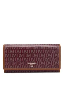 Da Milano Flap Leather Wallet for Women - Maroon