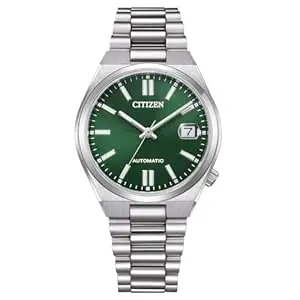 Citizen Tsuyosa NJ0200-50X Automatic Olive Green Dial Stainless Steel Watch – 37mm Elegant Ladies Watch with Sapphire Glass