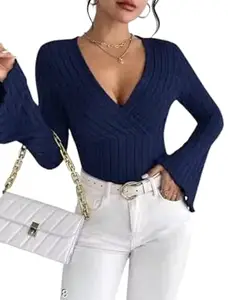 SILES FASHION Women’s Apricot Drawstring Bell Sleeve Top – Polyester for Casual Wear_29