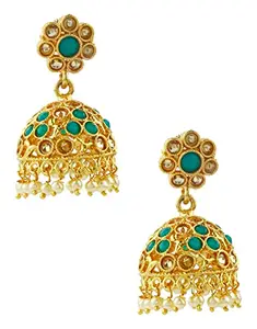 ANURADHA PLUS® Green Colour Traditional jhumka, Jhumki Earrings Combo Set | Fancy Long Earrings Set For Women