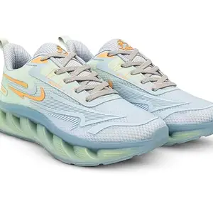 GO Ride Bouncer Sky Green Sports Running Shoes for Men, Lightweight, Engineered for Speed and Stability, Sports Shoes for Men (Size 8)