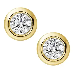 Peora American Diamond Studded Gold Plated Stud Earrings Fashion Jewellery Gift for Girls & Women