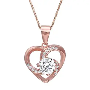 GIVA 925 Sterling Silver Rose Gold Swirl Heart Pendant with Link Chain | Valentines Gifts for Girlfriend, Gifts for Women and Girls |With Certificate of Authenticity and 925 Stamp | 6 Month Warranty*