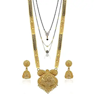 SONI DESIGNS Attractive Gold Plated Mangalsutra Pendant Combo for Women (new combo no 139)