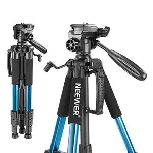 Neewer Portable 56 inches/142 Centimeters Aluminum Camera Tripod with 3-Way Swivel Pan Head,Carrying Bag for Canon Nikon Sony DSLR Camera,DV Video Camcorder Load up to 8.8 pounds/4 kilograms(Blue)