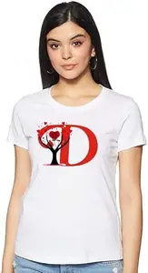 Women's Alphabetic Print Round Neck T-Shirt CW_New_WPRNT#D006_White_XL