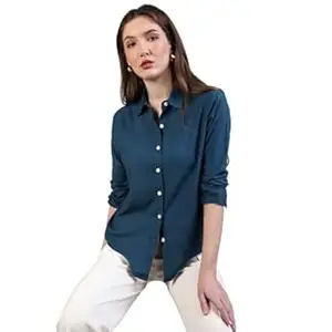 Urbano Fashion Women's Modal Viscose Full Sleeve Regular Fit Casual Solid Shirt with Regular Collar