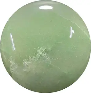 Aldomin Natural Energized Green Aventurine Round Stone Healing Crystal Cabochon For Pendant & Bracelets