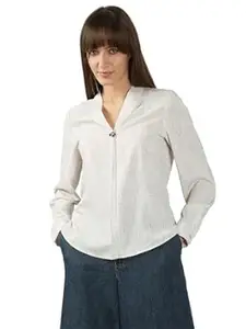 VERO Moda Women Polyester Regular Fit Printed V-Neck Top | Button Detailing| Long Sleeves with Cuffs|Day to Evening