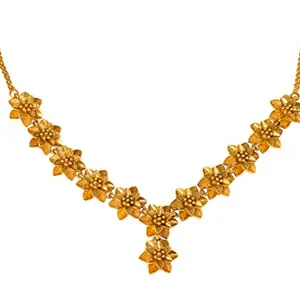 JFL - Jewellery for Less Latest One Gram Gold Plated Flower Fancy Necklace for Women and Girls.