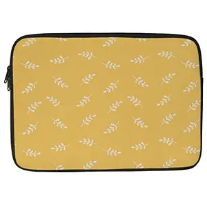 Crazyify Leaf Printed Laptop Sleeve/Laptop Case Cover/Laptop Bag 14 inch with Shockproof & Waterproof Linen On All Inner Sides | MacBook/Laptop Sleeve for Men & Women