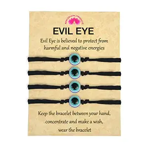 Reiki Crystal Products Unisex Adjustable Nazariya Evil Eye Bracelet (Color : Multicolour, Pack of 4 pc)