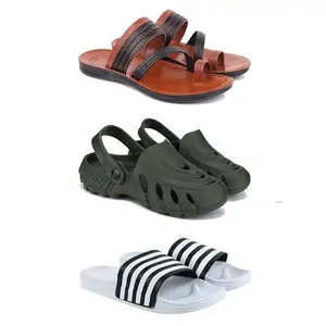 Men's Sandals | Lightweight Wear| Stylish & Easy to Wear For Men's PCV-SAN-(3-COMBO)-3151-3137-3026-6