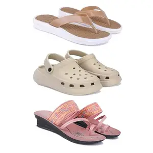 Women's Comfortable Sandal,Casual Lightweight Sandal for Everyday Wear | BT-(3-COMBO)-1860-OO1-1950-7-EURO-38