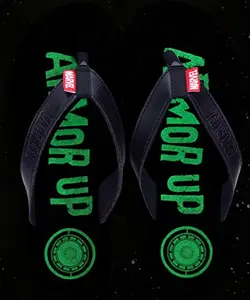 Marvel Men Black Flip-Flops-8 UK (42 EU) (MAPMFF2180)