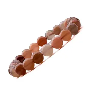 Plus Value Moonstone Bracelet to Calm Your Emotions Reiki Healing Crystal for Men Women Boys and Girls (Beads Size 8mm, Juta Bag)