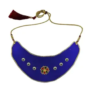 MAYA FASHION Multi Colour Kundun Stud Velvet Necklace Elegant Necklace for Girls & Women | Wedding | Festival All Occasions (Sku-nec6185)