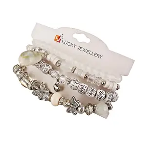 Lucky Jewellery Latest Stylish Fashion Stackable Tassel Stretch Bracelet Charm Multilayer Beaded Bangle Bodhi Bracelets Hippie Jewelry Gifts for Teen Girls Bracelet for Women & Girls (240-CHOM1-1280)