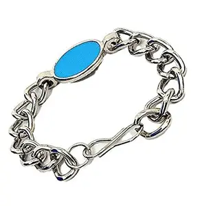 Navkar Crafts Salman Khan Inspired Steel Silver Coated Bracelet lucky stone Friendship band for Men and Boys (Style 2)