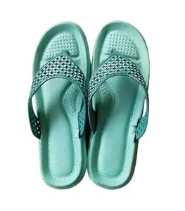 Daily Use Stylish and Comfortable Hawai Slipper For Women and Girl's,Green(No-8)
