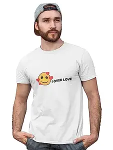 Bag It Deals I Over Love Emoji T-Shirt (White) - Clothes for Emoji Lovers - Suitable for Fun Events - Foremost Gifting Material for Your Friends and Close Ones