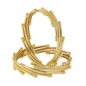 KENNICE Set Of 2 Gold-Plated Designer Inspired by Bollywood Bangles Jewellery For Girls & Women