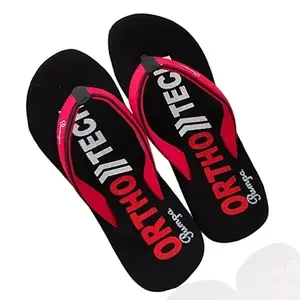 "Ultimate Comfort Orthopedic Slippers: Plush Padded Footwear for Unmatched Support and Relaxation"ua04 (blk red, numeric_4)