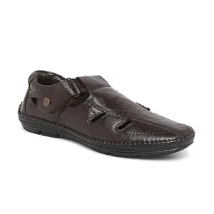 Buckaroo Adults-Men MAGNO Leather Strollers Closed Sandal Fisherman Sandal Brown,UK 10