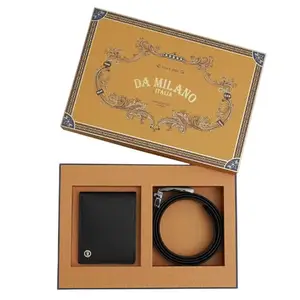 Da Milano Leather Mens Wallet & Belt Gift Set - Black (0001-73)