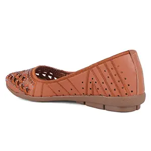 Fabbmate Designer Collections of Casual Wear Flats for Women's Tan UK 8
