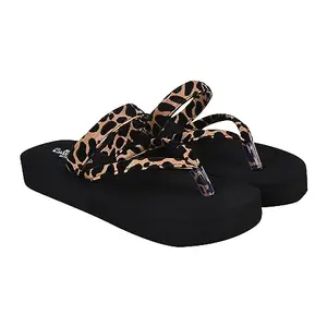 RASAMBH Women's Rubber Strap EVA Sole Slip On Slippers||Soft comfortable and stylish flip flop slippers for Women(Brown)
