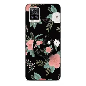 Screaming Ranngers Designer Printed Hard Plastic Matt Finish Mobile Case Back Cover with Mobile Holder for Vivo V20 (Flowers/Rose)