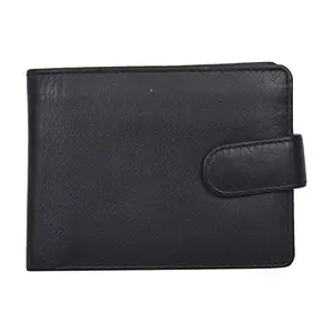 Leatherman Fashion LMN Genuine Leather Black Men Wallet(7 Card Slots)