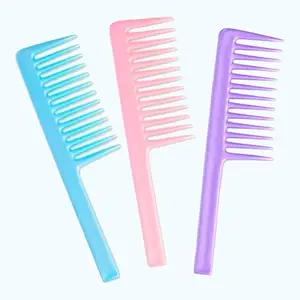 Professional Detangling Wide Tooth Comb for All Hair Types - 3 PCS Multicolor