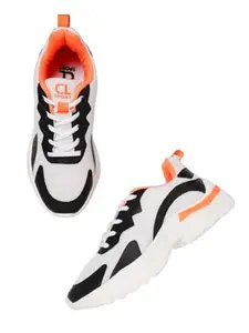 Carlton London Women White-Black Comfortable Lace-Up Snakeer with Heels, for for Casual, Walking & Daily Use (40)