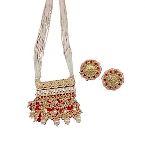 Shri Milad Alloy Kundan Immitation Necklace, Multicolor (Neck_113)