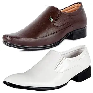 Vitoria Combo Pack of 2 Formal Shoes,Perfect Men's and Boys-Office Shoes/Suit Shoes/Dress Shoes/Party Shoes Multicolor