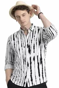 HENSHIKA Trendy Regular Fit Striped Causal Full Sleeve Shirt for Men.