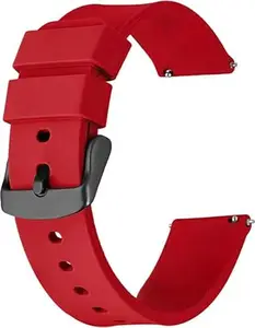 A3sprime Universal Soft Silicone Watch Strap Suitable for All 22mm Lugs Width Smartwatch (Set of 1 Pairs) VineRed