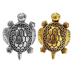 Tortoise/Turtle Finger Ring for Men and Women/Good Luck Kachua/Tortoise Ring for Men and Women Vastu Ring (Set Of 2 Pc)