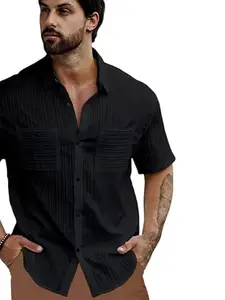 Men's Modern Party Shirt Design No_Shirts_961_2XL_Black